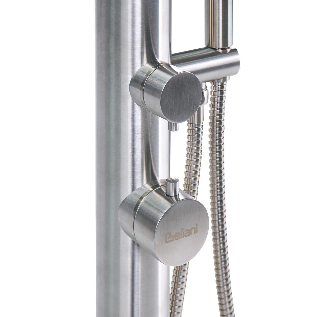 FREISTEHENDE Gartendusche Silber Sorapata - Silberfarben, Metall (57/230/17cm) - Beliani