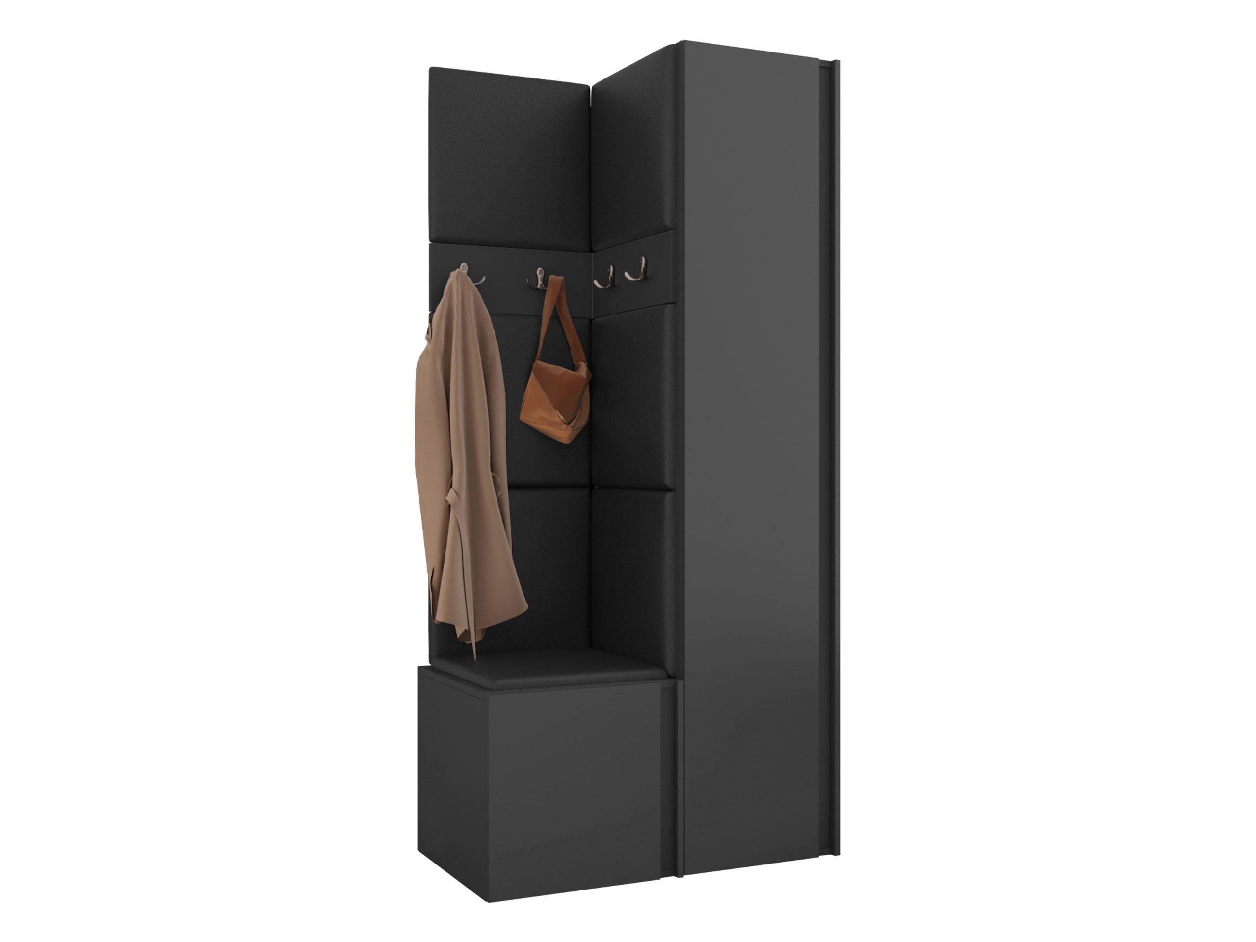 MOBILIER PENTRU HOL Orion XXIV - grafit/negru, material plastic/compozit lemnos (82/186/46cm) - MIRJAN24
