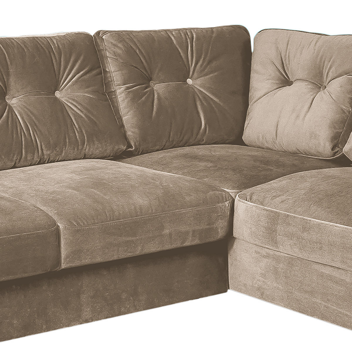 WOHNLANDSCHAFT mit Longchair - Schwarz/Cappuccino, Buchenholz/Textil (297/90/200cm) - home24