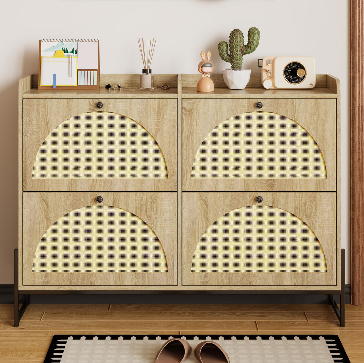 SCHUHSCHRANK 121 x 25 x 91,5 cm Holzoptik Natural - Naturfarben, Holzwerkstoff (25/91.5/118cm) - Beauniv