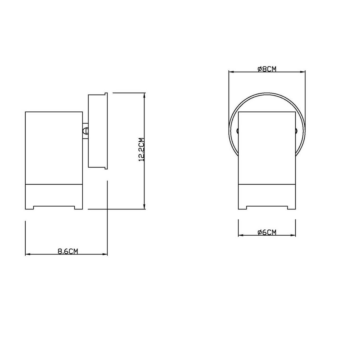 WAND Down Strahler Schwarz COTOPA - Schwarz, Kunststoff (8/12.2/8.6cm)