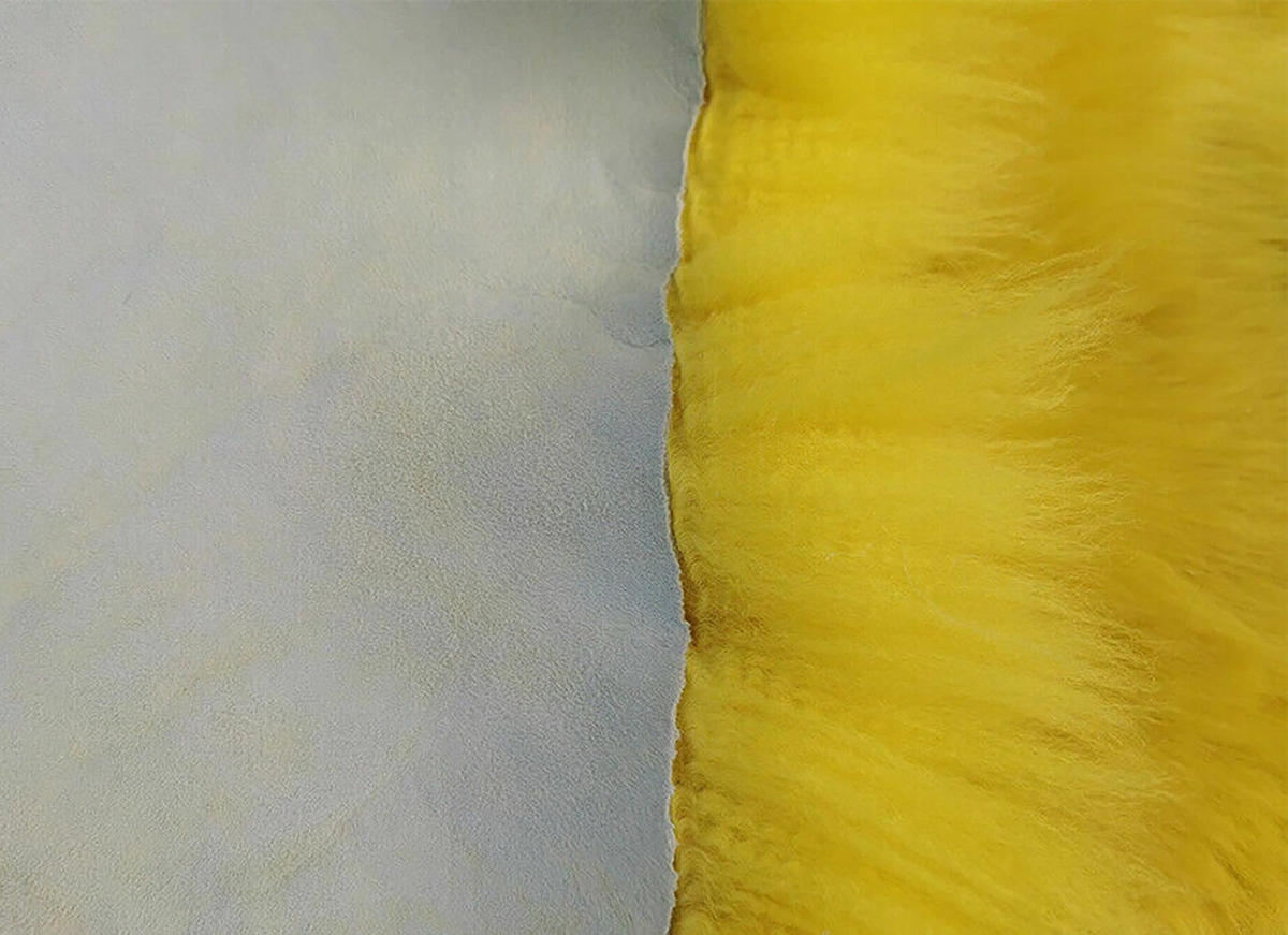 LAMMFELL Öko bunt gefärbt weich Fell Teppich Sonnengelb ca. 90 cm - Gelb, Fell (50/90cm) - Provellus