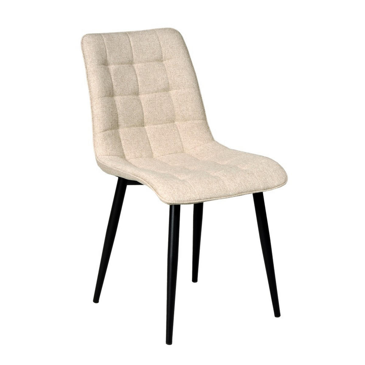 ESSZIMMERSTUHL 4er Set/ MUSE, Beige - Beige/Schwarz, Metall (45/84/60cm) - Weber Industries