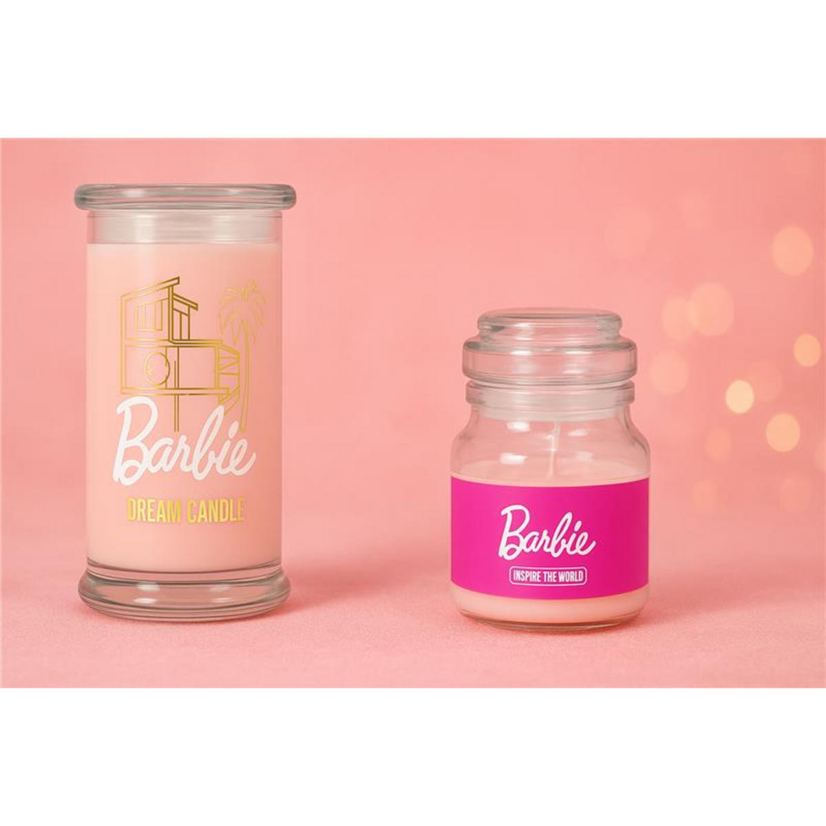 DUFTKERZE Barbie - Rosa, Glas/Naturmaterialen (18.1cm)