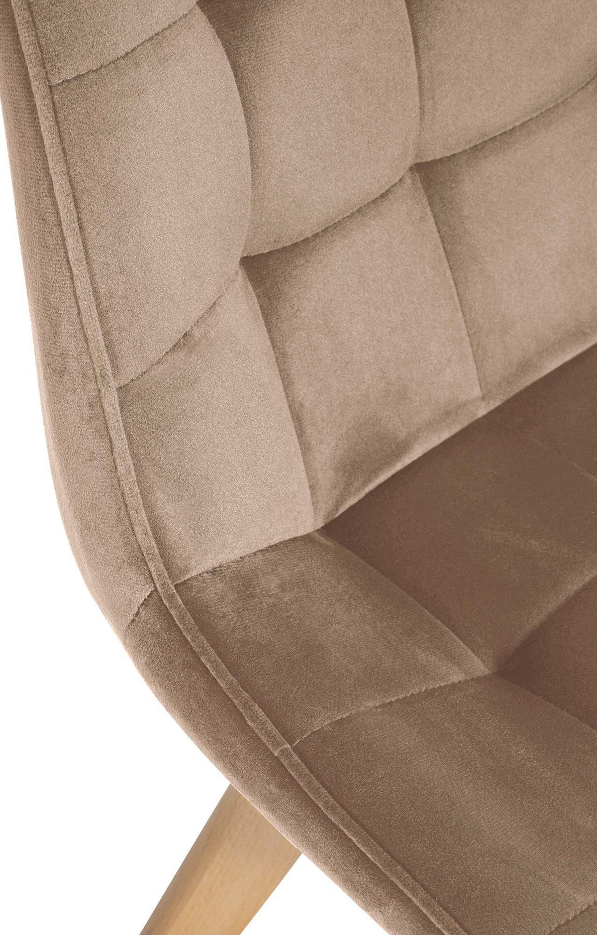 STUHL Samt braun - Eukalyptusholzfarben/Braun, Holz/Textil (54/84/63cm) - CLP