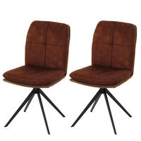 ESSZIMMERSTUHL Braun 2er-Set - Braun, Textil (47/90/56cm) - MCW