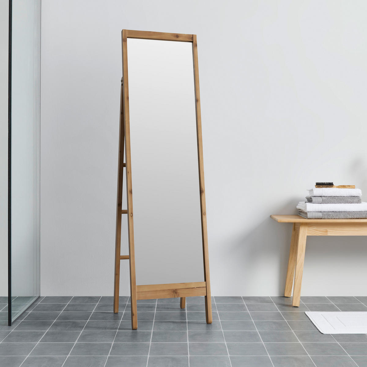 SPIEGEL Milias Natur ca. 46 /173 / 55 cm - Naturfarben, Holz (46/173/55cm)