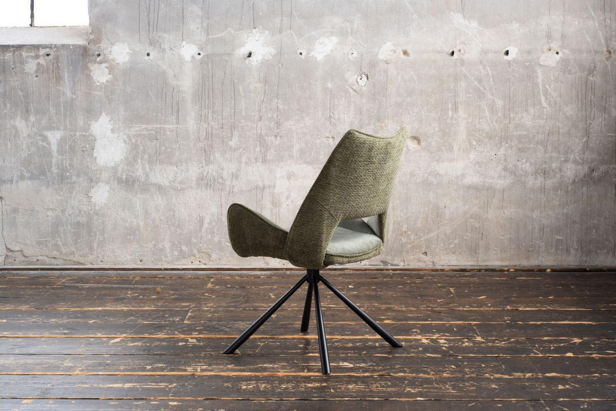 ESSZIMMERSTUHL VELO Grün Webstoff - Schwarz/Grün, Kunststoff/Textil (57/89/61cm) - KAWOLA
