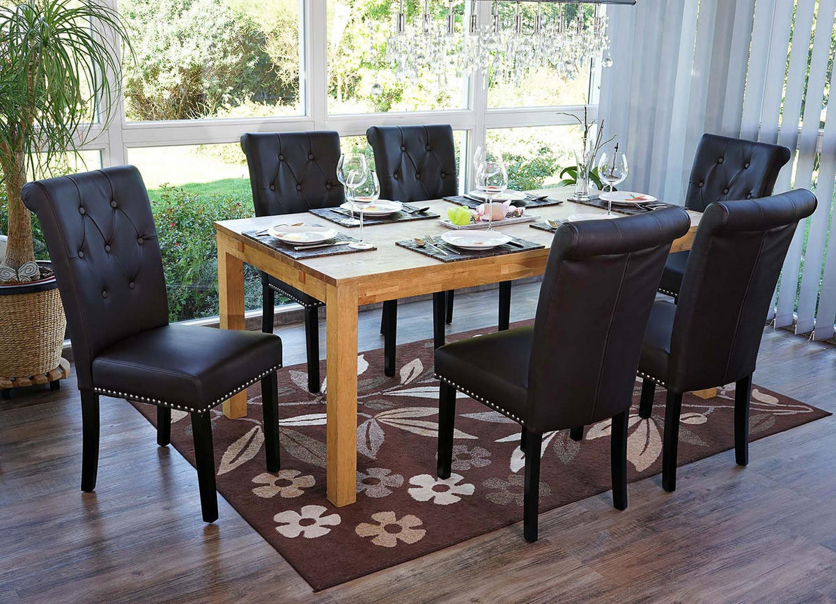 ESSZIMMERSTUHL FIELD Braun, Dunkelbraun 6er-Set - Dunkelbraun/Braun, Textil (47/98/62cm) - MCW