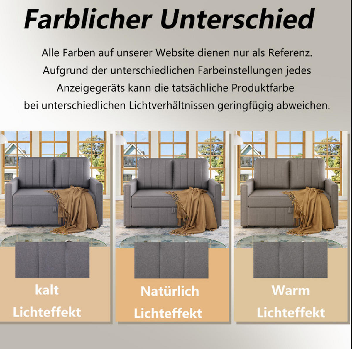 KLAPPSOFABETT mit Schlaffunktion und 3-fach Rückenlehne Antikgrau 127/75/94 cm - Grau, Textil (75/94/127cm) - Redom