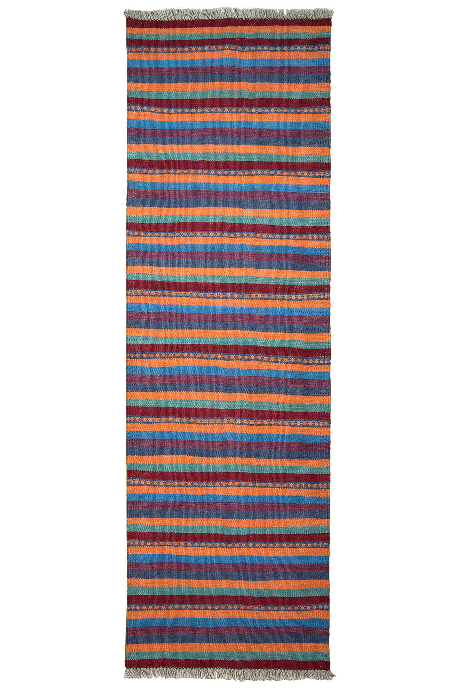 HANDWEBTEPPICH Kelim Gashgai Mehrfarbig 198/60 cm Schurwolle - Multicolor, Textil (60/198cm) - Looma