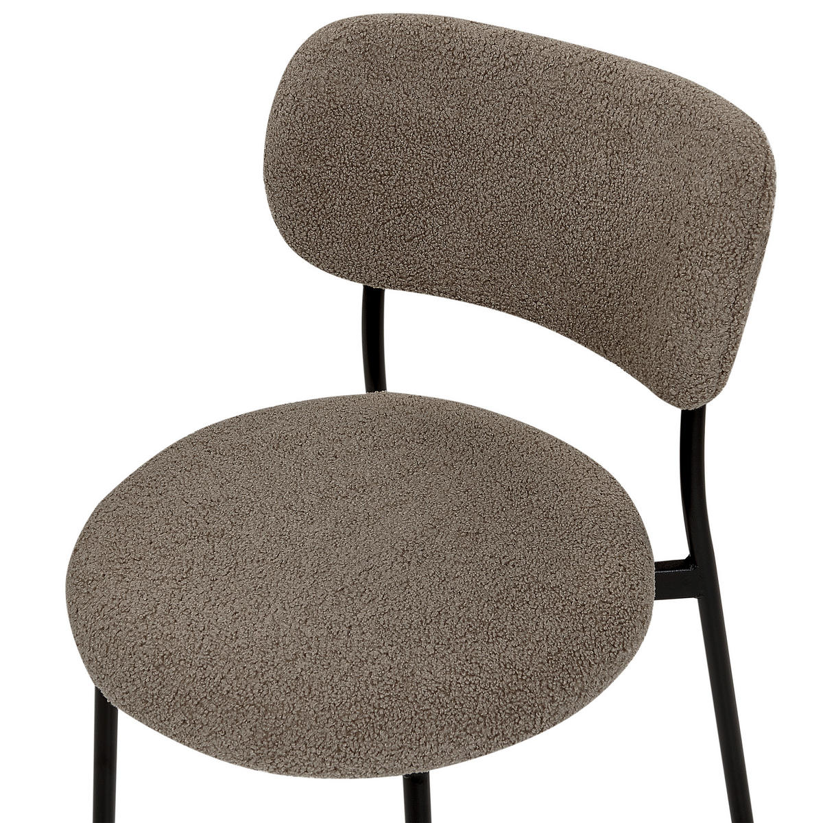 ESSZIMMERSTUHL 2er-Set Bouclé taupe/schwarz Casey - Beige/Schwarz, Textil (43/76/44cm) - Beliani