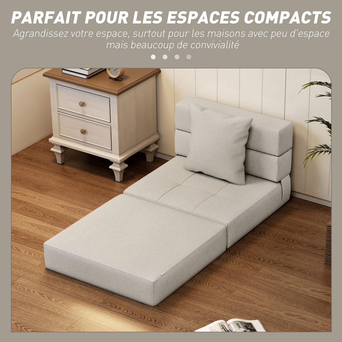 SCHLAFSESSEL DE-14621 mit abnehmbarem Kissenbezug Beige - Beige, Textil (70/61/70cm) - ComfortXL
