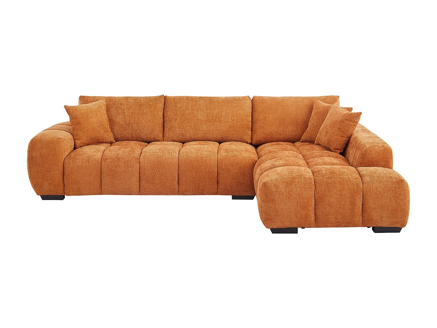 SOFA - 5 Personen - stoff - terracotta Berenia - Terracotta, Textil (298/82/207cm) - Vente-Unique