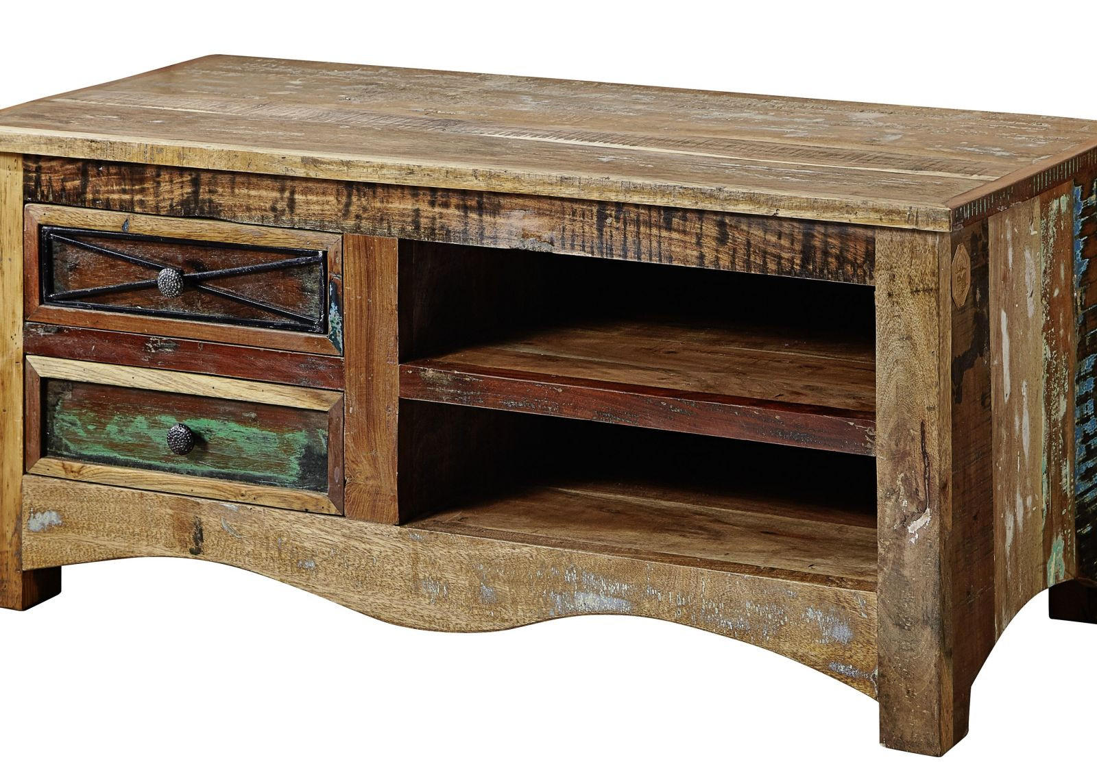 TV-BOARD Altholz 110x50x50 mehrfarbig lackiert NATURE OF SPIRIT #20 - Multicolor, Holz (50/50/110cm) - Massivmoebel24
