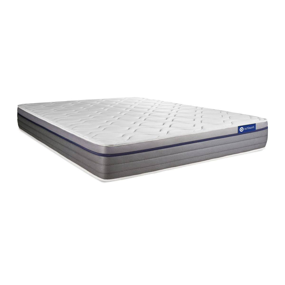 BETT Actimemo zen Memory-Schaum 130 x 190 cm h1 - Kit Bettgestell Grau - Beige/Grau, Karton/Holz (130/190cm) - ACTISOM