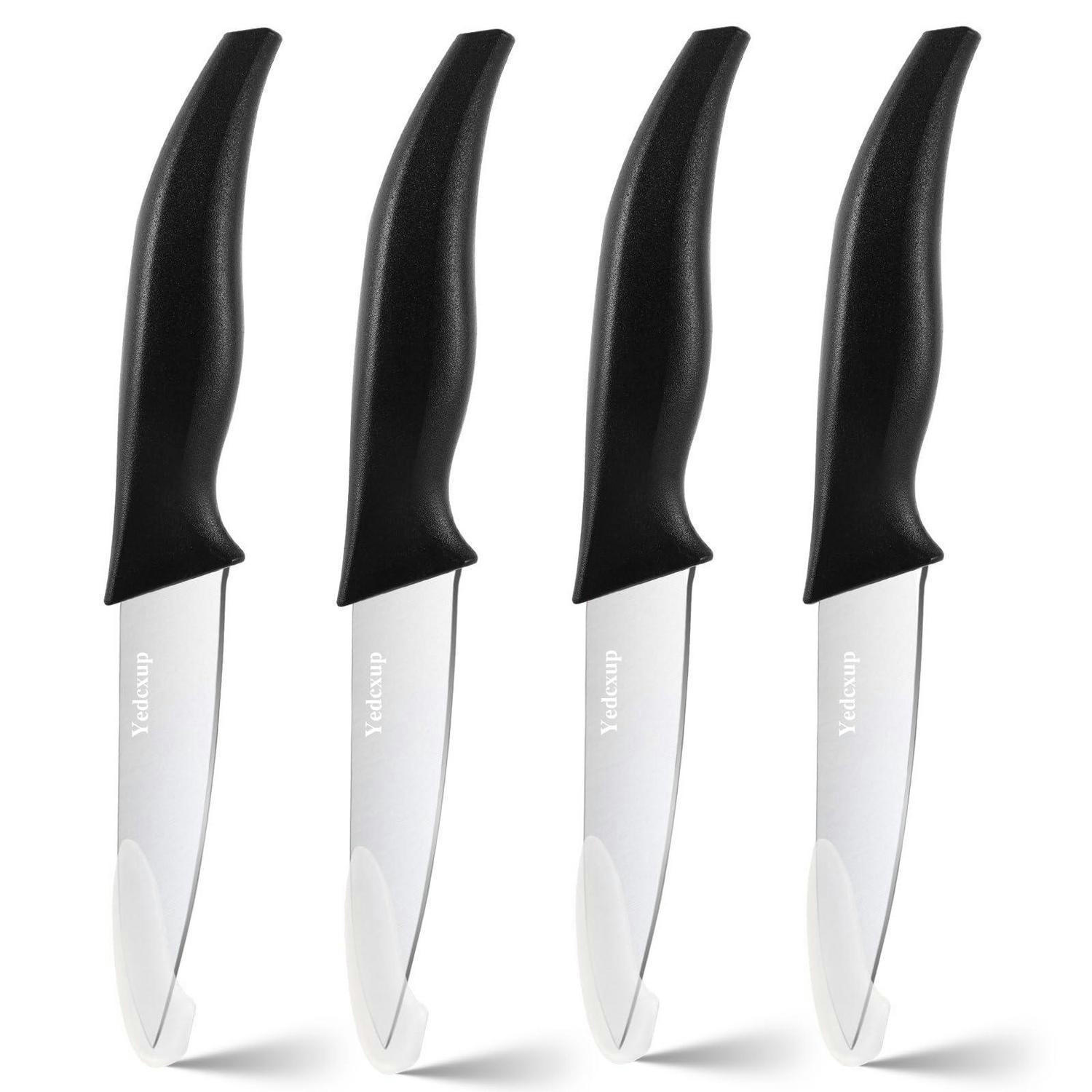 GEMÜSEMESSER Set 4 Stück Klingenlänge 10 cm Schwarz - Schwarz, Metall (20.7cm)