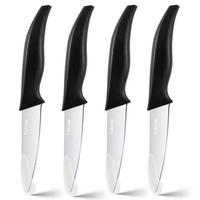 GEMÜSEMESSER Set 4 Stück Klingenlänge 10 cm Schwarz - Schwarz, Metall (20.7cm)