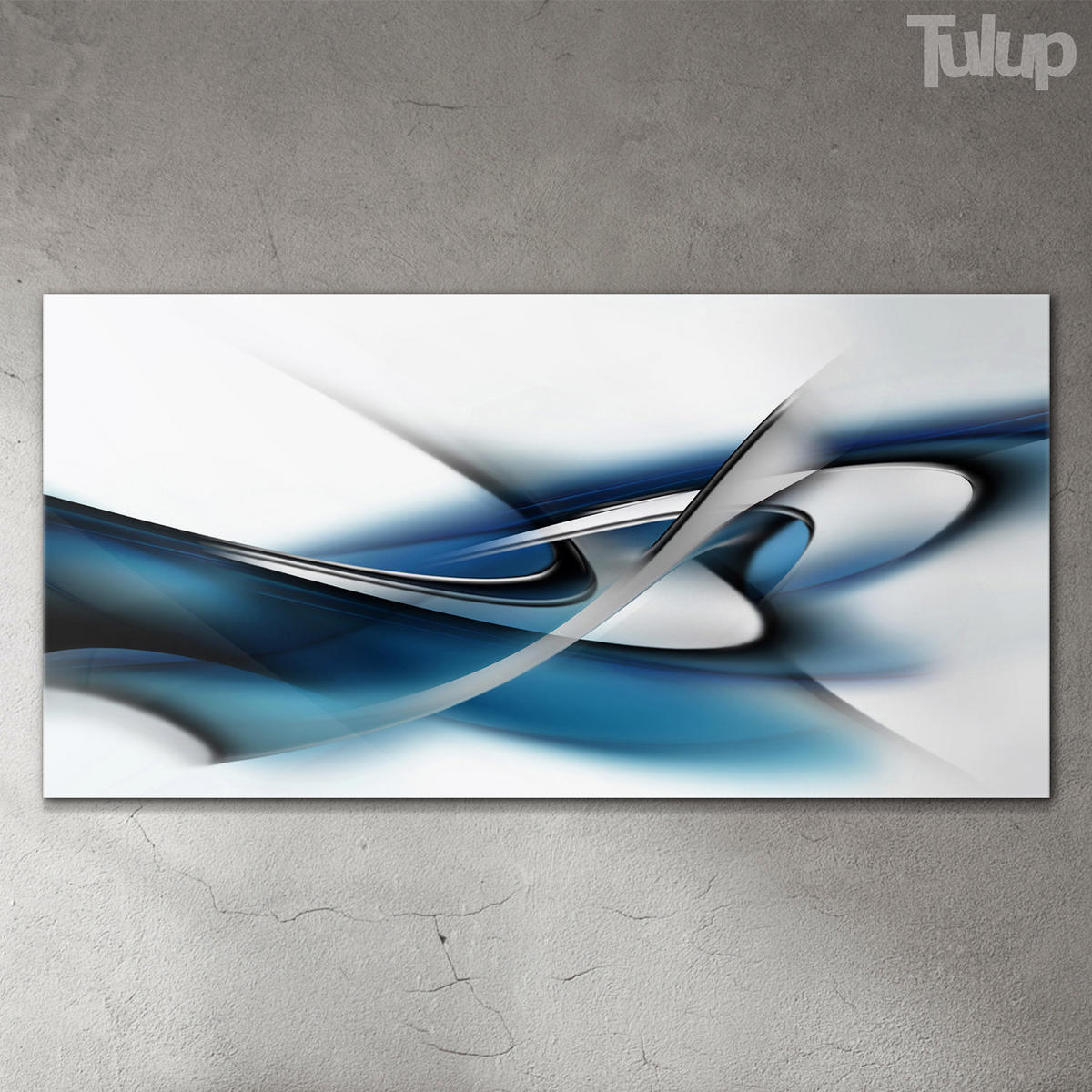 GLASBILD 120x60 cm Moderne Kunst - Blau/Anthrazit, Glas (120/60cm) - TULUP