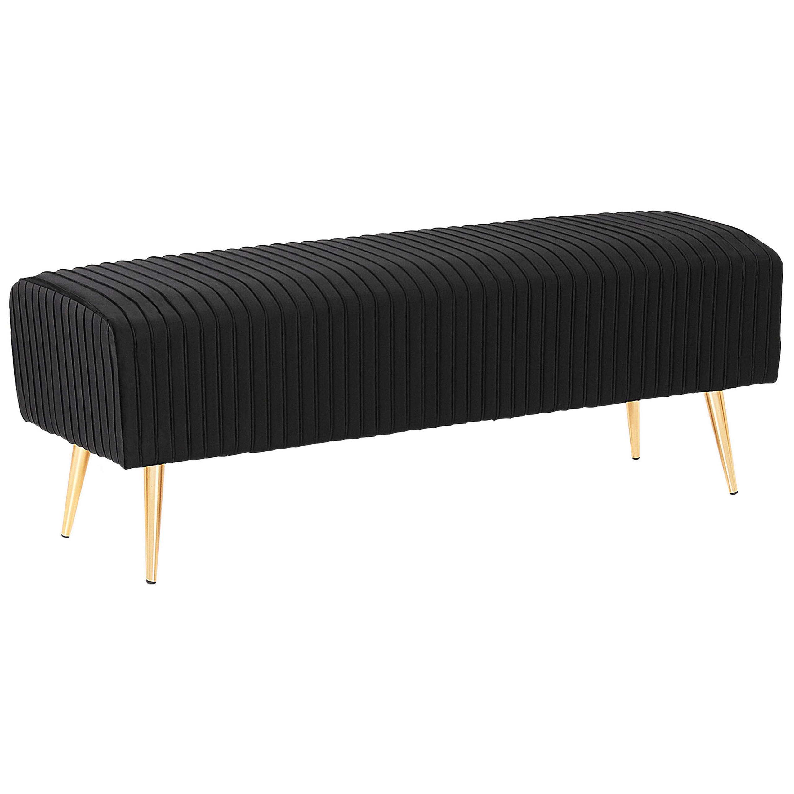 BANK Schwarz Paterson - Goldfarben/Schwarz, Textil (118/42/40cm) - Beliani