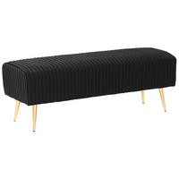 BANK Schwarz Paterson - Goldfarben/Schwarz, Textil (118/42/40cm) - Beliani
