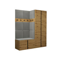 GARDEROBEN-SET Orion III - Eiche Artisan/Grau, Holzwerkstoff/Kunststoff (158/186/46cm) - MIRJAN24