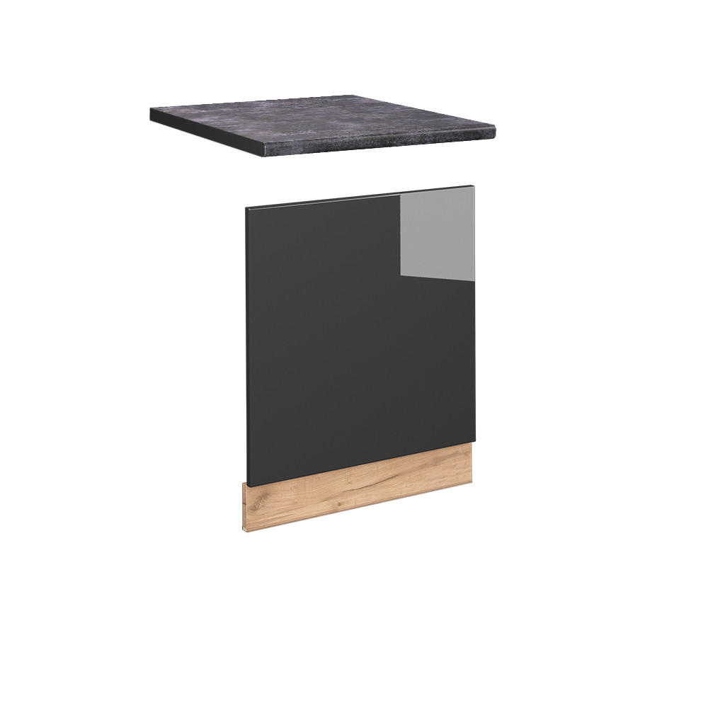 FRONTPANEL Fame-Line Antracit högblank 60 cm , AP Antracit Svart högglans, Honungsek 67.4/60/60 cm