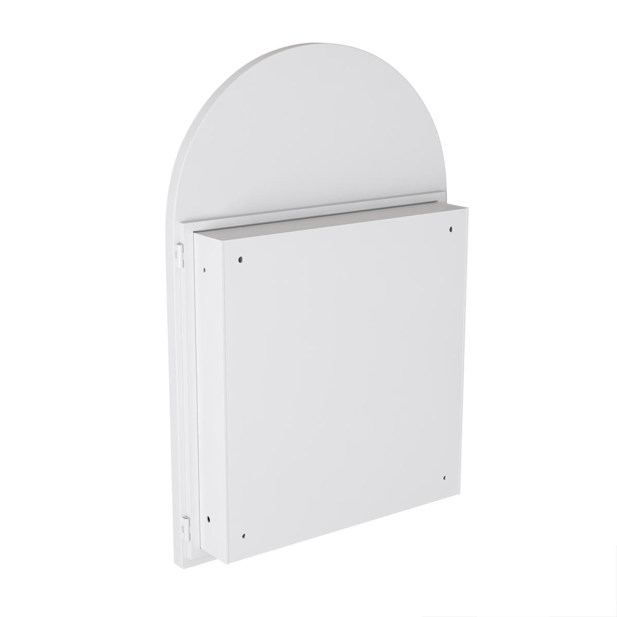 SPIEGELSCHRANK 91x61x12cm in Weiß mit Metallrahmen und gehärtetem Glas - Weiß, Glas (61/12/91cm) - Modfu