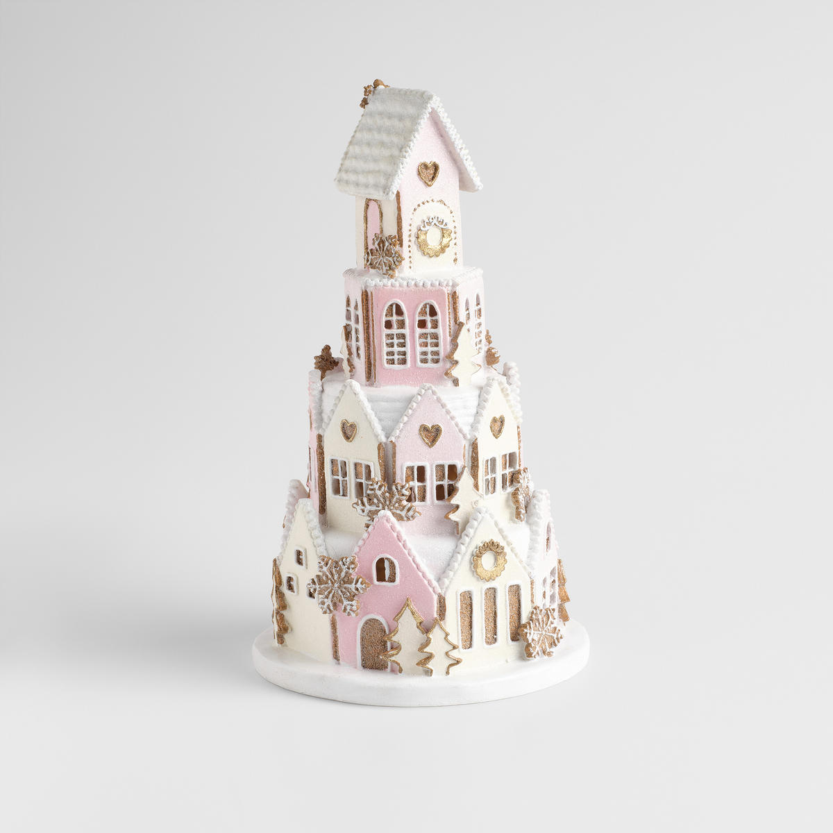 DEKOFIGUR Led SWEETHOUSE, 41 x 23 cm, Rosa, Beleuchtet Weihnachtsfigur, Weihnachtsdeko, Deko Wohnzimmer, Winter Christmas, XMAS Geschenk - Hellrosa, Kunststoff (23/41/23cm) - home&you