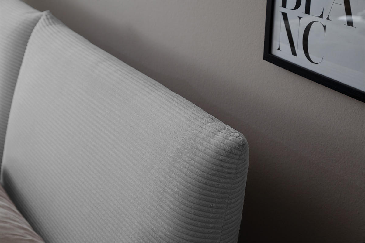 POLSTERBETT HENRY Hellgrau Cord - Silberfarben/Hellgrau, Textil (140/200cm) - KAWOLA