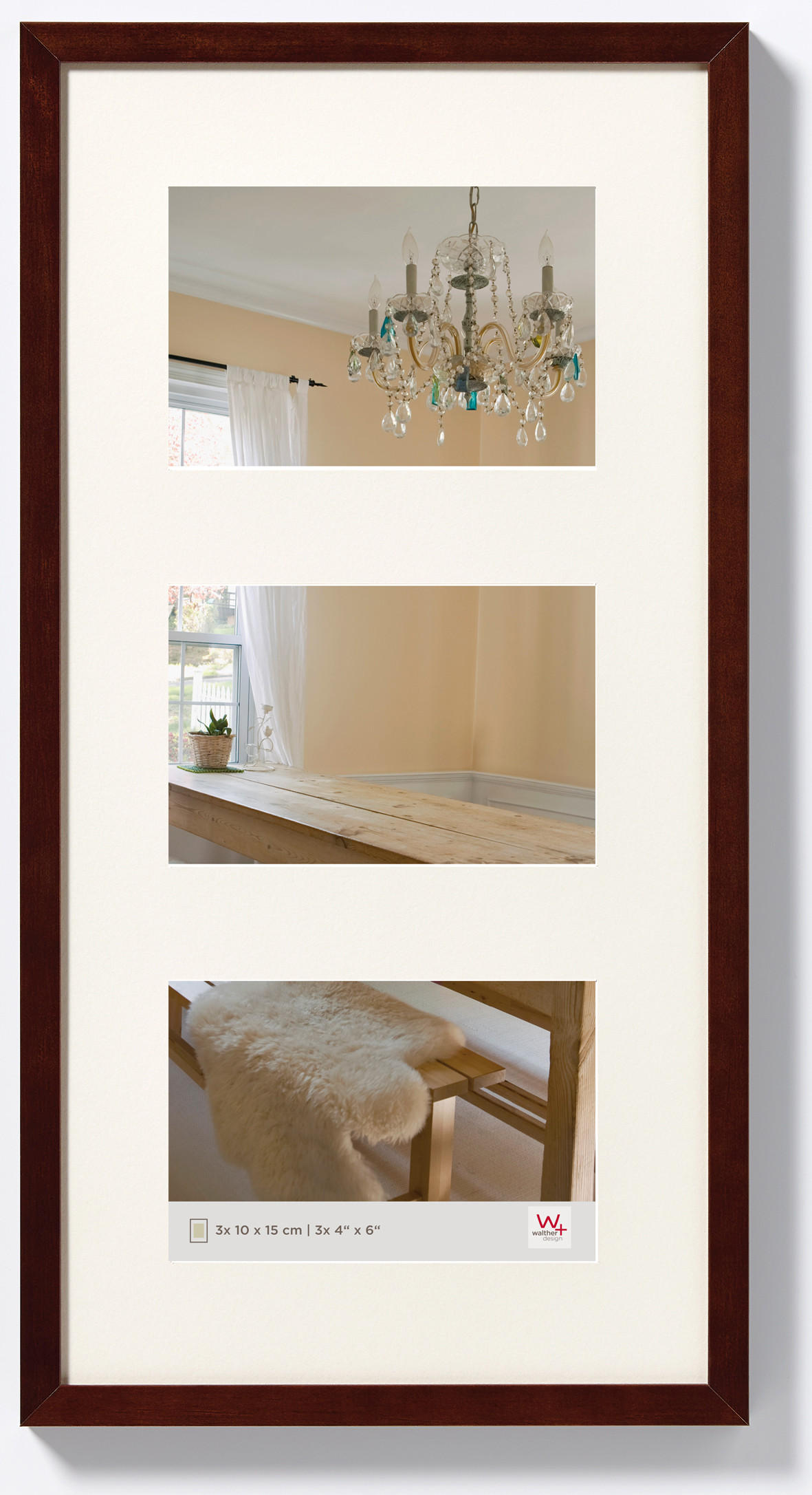 BILDERRAHMEN Peppers Holzgestell 3x10x15 Nussbaum - Nussbaumfarben, Holzwerkstoff (25/48/1.5cm) - walther design