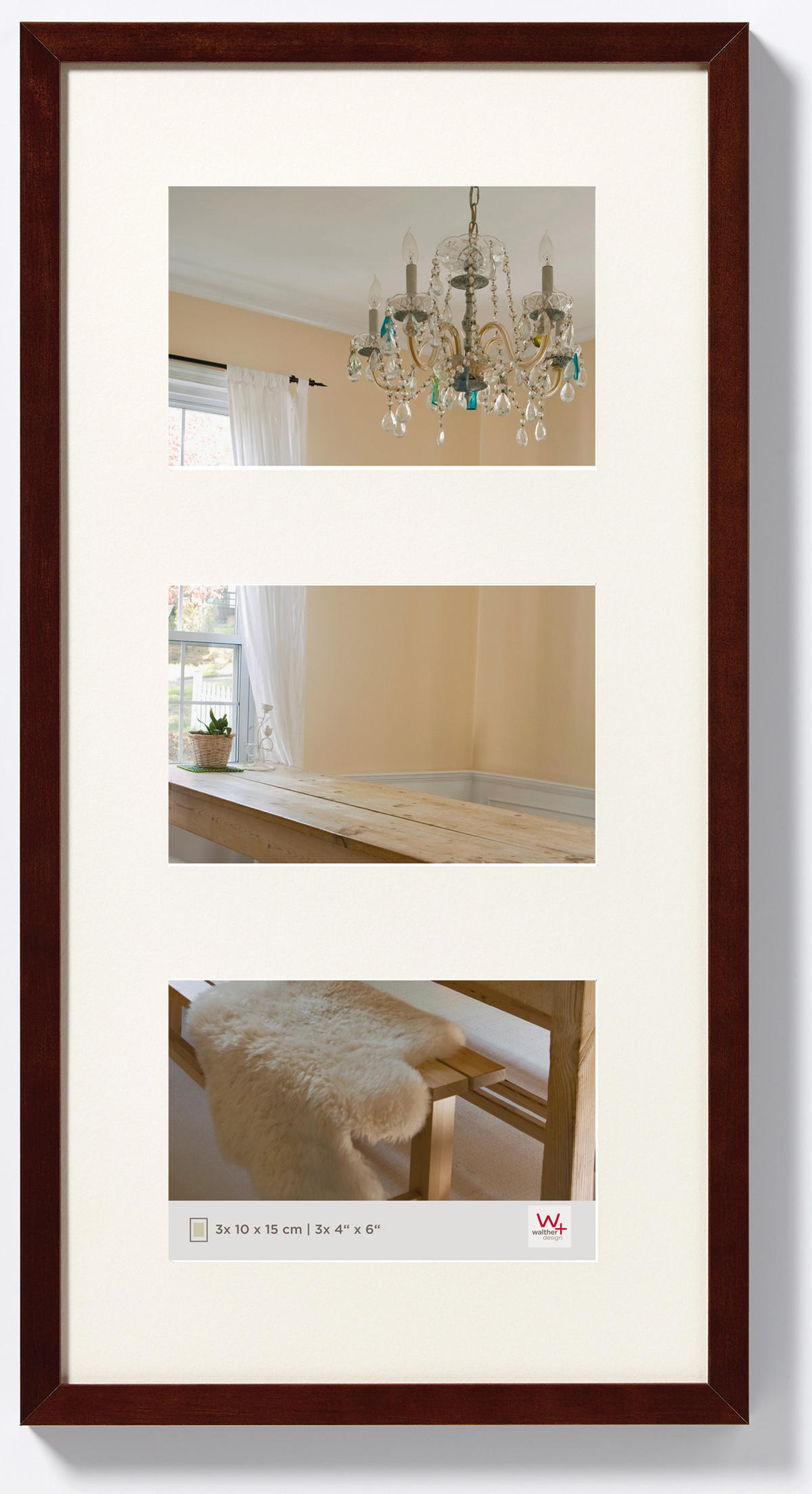 BILDERRAHMEN Peppers Holzgestell 3x10x15 Nussbaum - Nussbaumfarben, Holzwerkstoff (25/48/1.5cm) - walther design