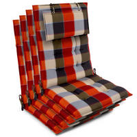 HOCHLEHNER Sun-HL 119x50x8cm Orange-Beige-Kariert (4tlg) - Orange, Textil (50/120cm) - Beautissu 