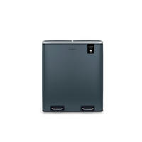 RECYCLINGMÜLLEIMER 60L, 2x30L Behälter-blau grau N°906 - Blaugrau, Metall (58.5/65/36cm) - Les Collectors