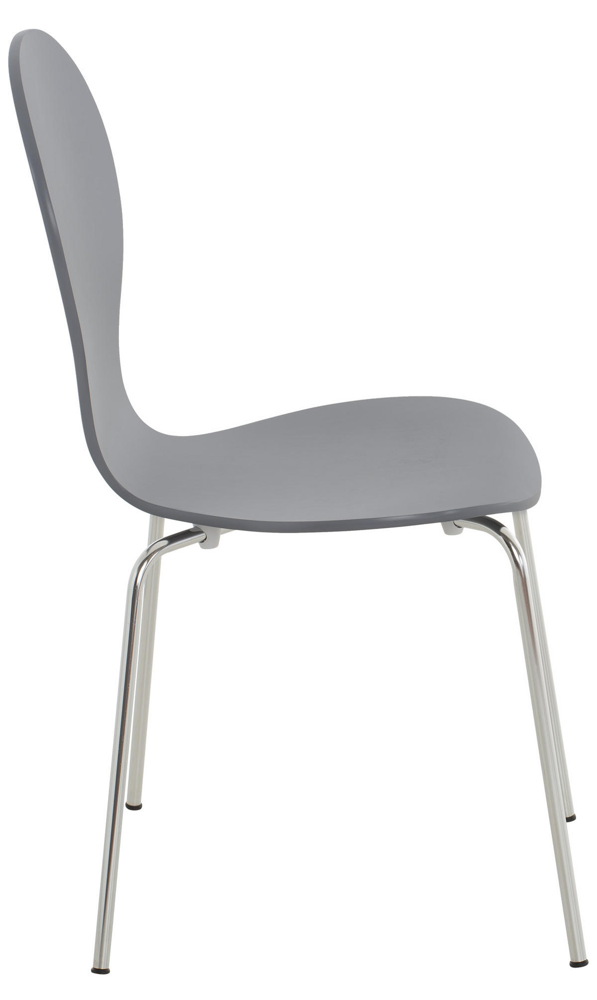 BESUCHERSTUHL 4er Set Holz grau - Grau, Holz/Metall (43/86/45cm) - CLP