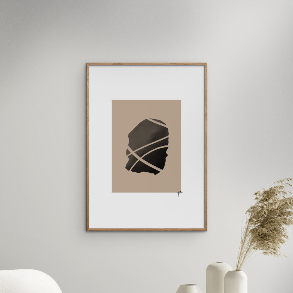 POSTER mit Rahmen N. Atelier - Noir Signifie - Eichefarben/Schwarz, Holz/Papier (30/40cm) - Poster&Frame