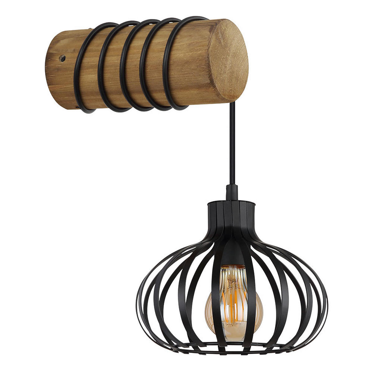 LED WANDLEUCHTE CALDWELL Holz Metall Braun Aufbau - Braun, Holz (20/59/29cm) - Globo Lighting