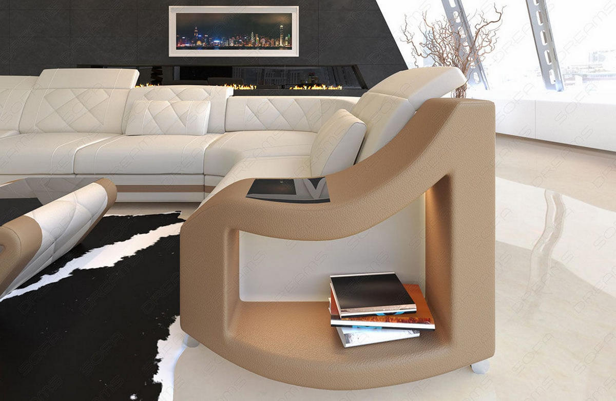 WOHNLANDSCHAFT Stoff Sofa Swing U Form Elfenbein Sandbeige Mikrofaserstoff - Sandfarben, Kunststoff (404/90/220cm)