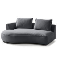 OTTOMANE - modular - Schwarz/Grau, Kunststoff/Textil (196/82/146cm) - home24