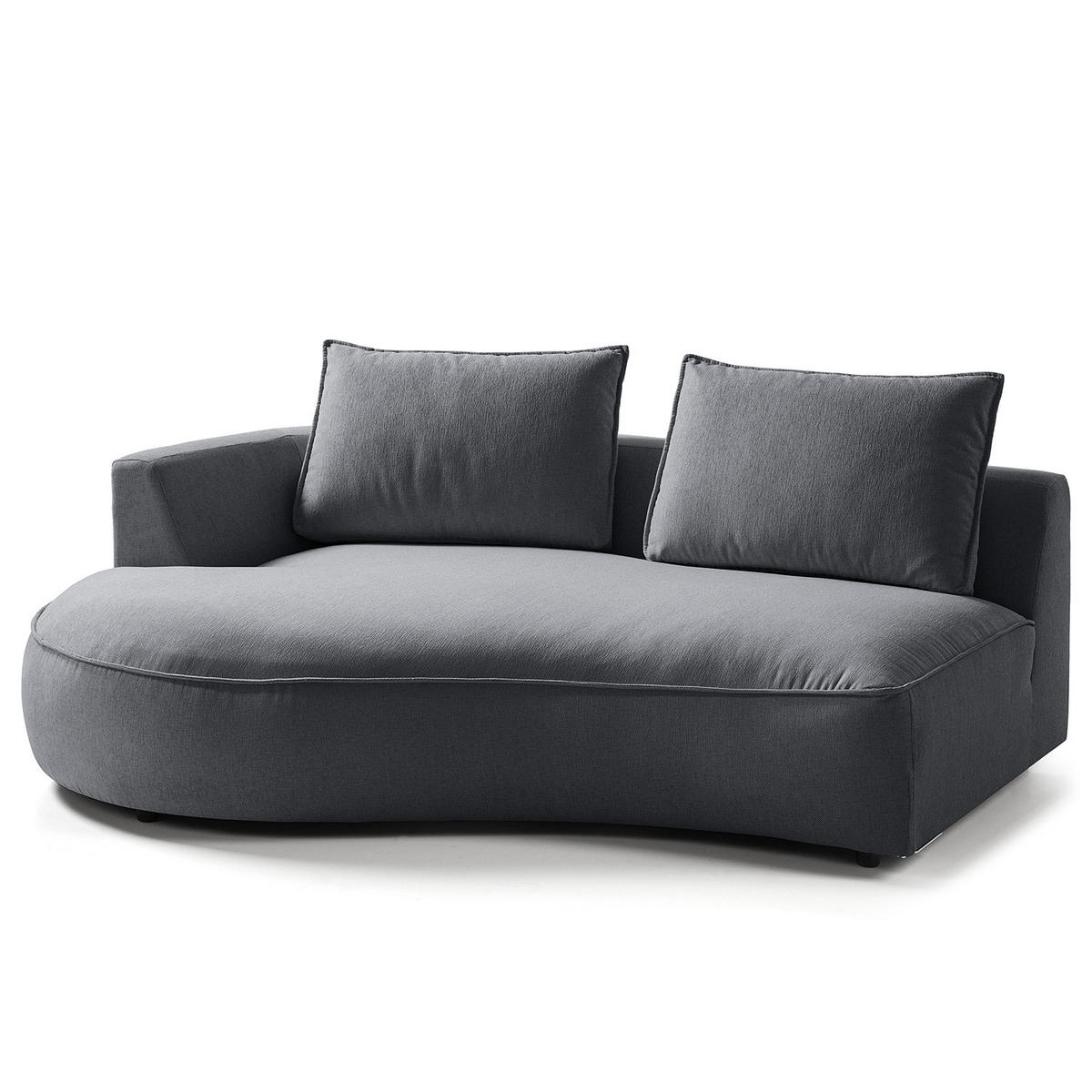 OTTOMANE - modular - Schwarz/Grau, Kunststoff/Textil (196/82/146cm) - home24