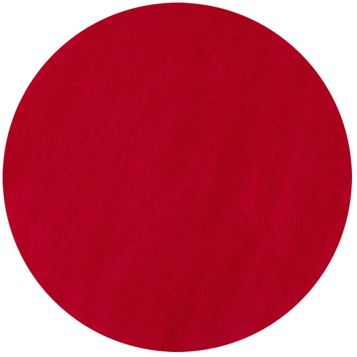 TEPPICH Kurzflor Uni-Farbe Microfaser Antirutsch Wohnzimmer waschbar Rot Rund 200x200 - Rot, Textil (200/200cm) - KADIMA DESIGN