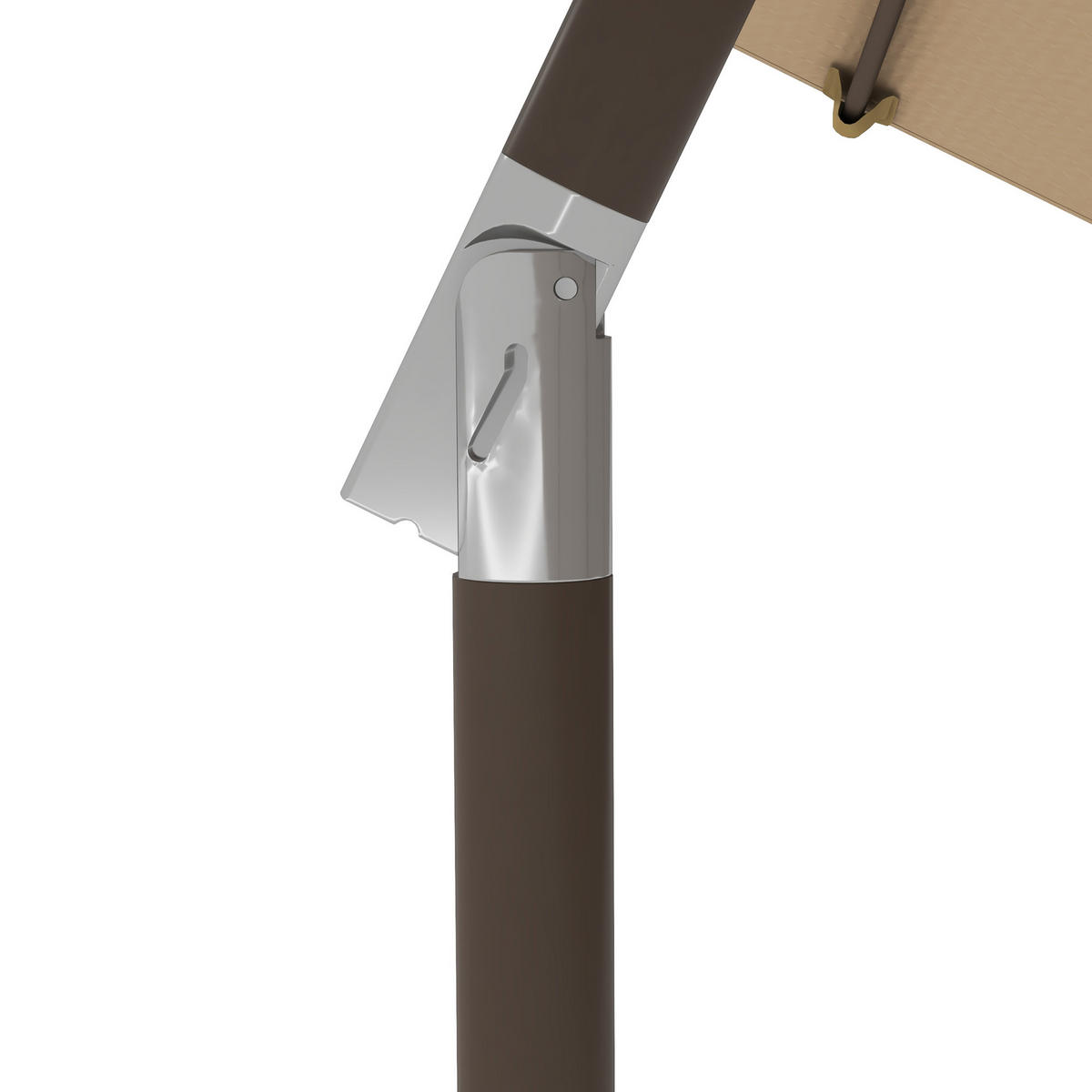 SONNENSCHIRM DE-11459 neigbar, mit Kurbel, Ø 2,63 m Beige - Mokka, Textil (263/263cm) - ComfortXL
