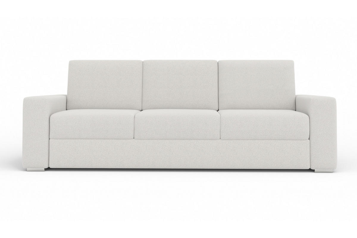 3-SITZER SOFA TOCO 245 cm breit in Boucle Weiß - Weiß, Holzwerkstoff/Textil (245/90/92cm) - Deine Möbel 24