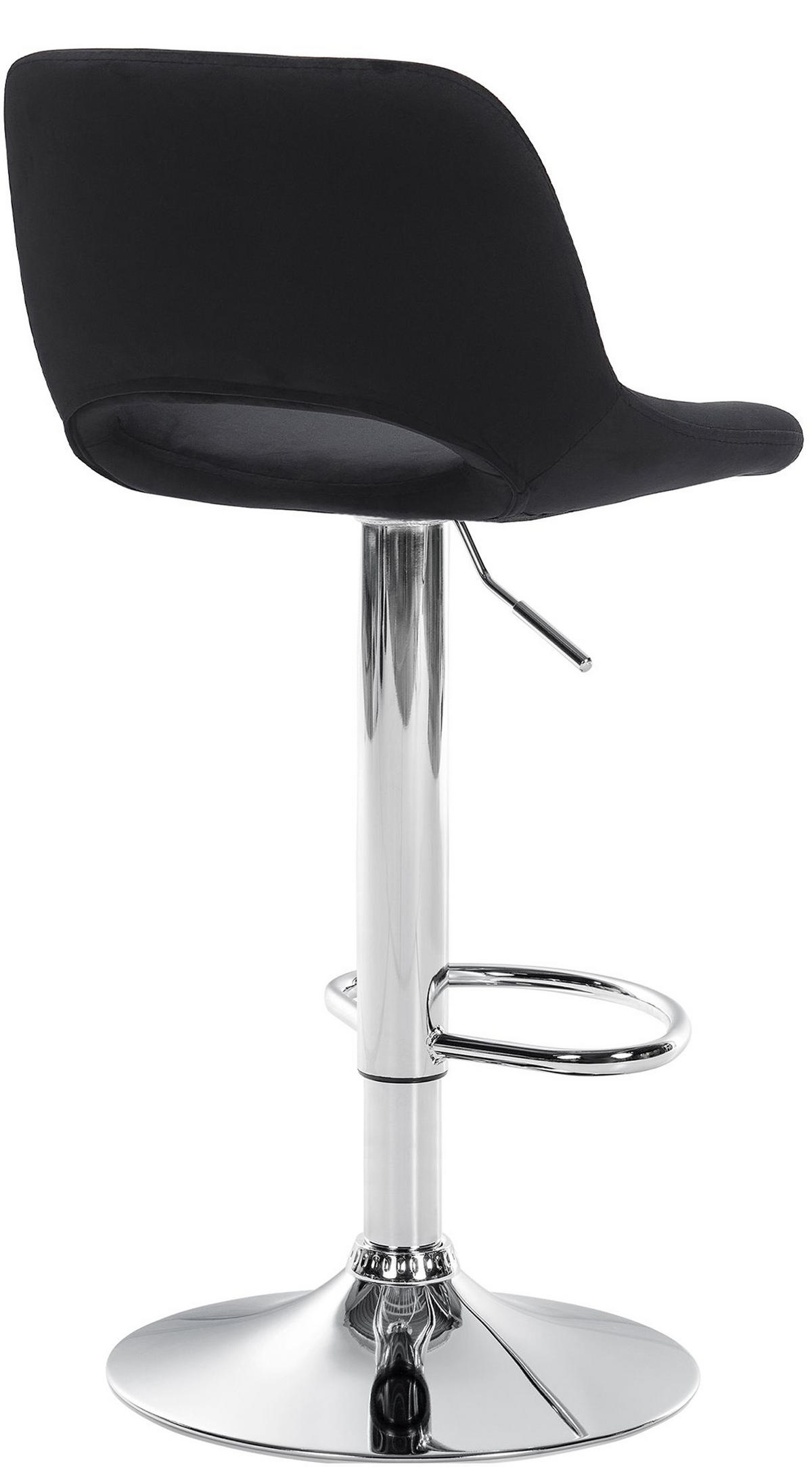 BARHOCKER Campus Samt chrom schwarz - Chromfarben/Schwarz, Textil/Metall (42/107/46cm) - TPFLiving
