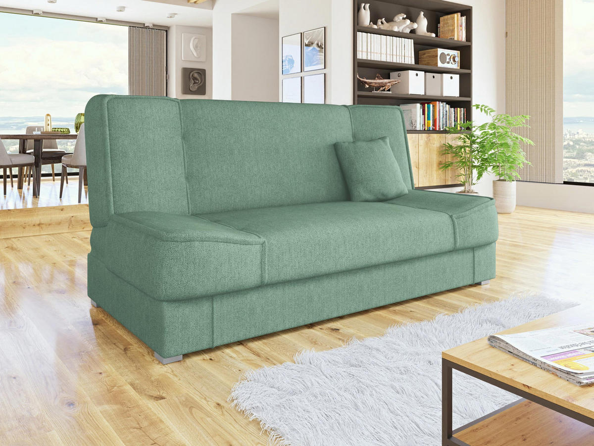 CANAPEA EXTENSIBILA Gabi - argintiu/verde mentă, material plastic/material textil (175/80/80cm) - MIRJAN24