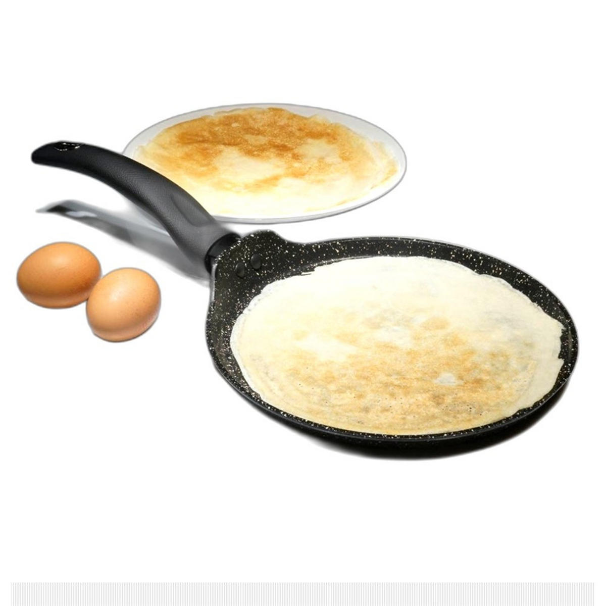 CRÊPEPFANNE Schwarz 45/24/2 cm TS1270 - Schwarz, Metall (24cm) - Tiross 