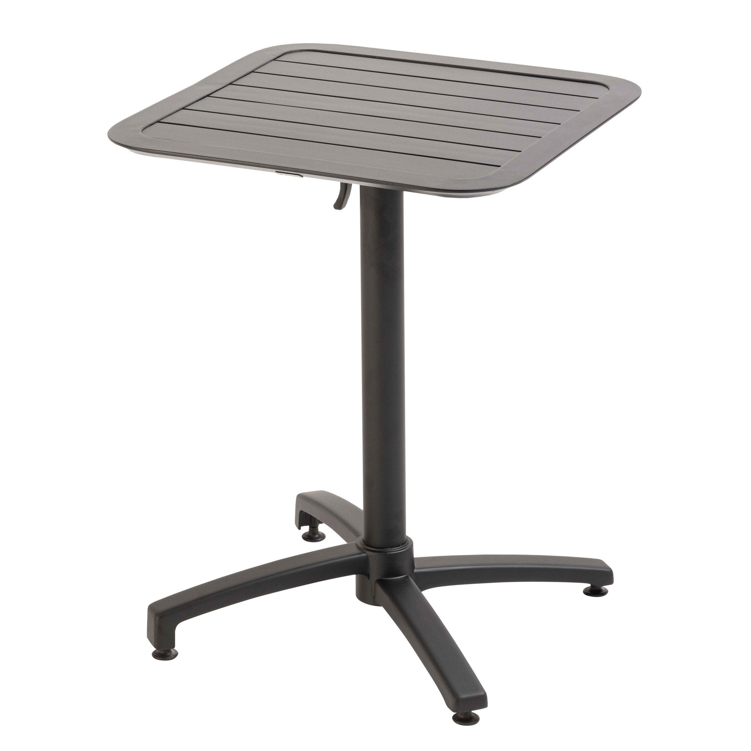 TERRASSENTISCH 70 X 70 cm, Schwarz - Schwarz, Metall (60/60/72cm) - Oviala
