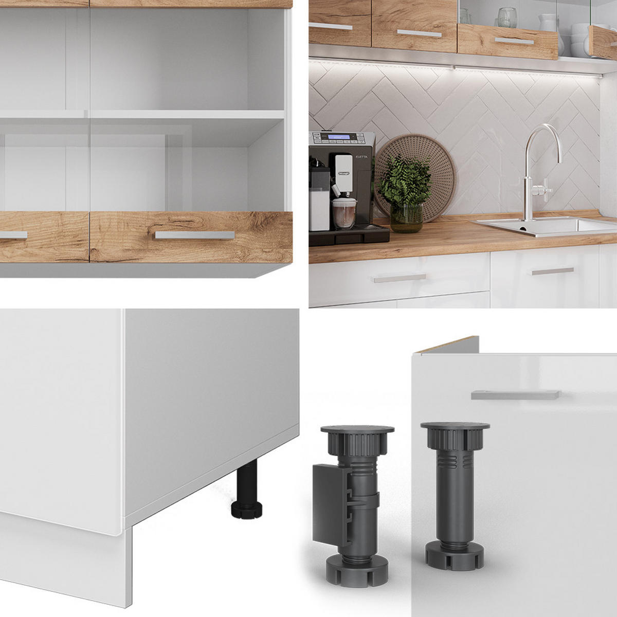 Honigeiche/Weiß, Holzwerkstoff (140/81.6/60cm) - Vicco