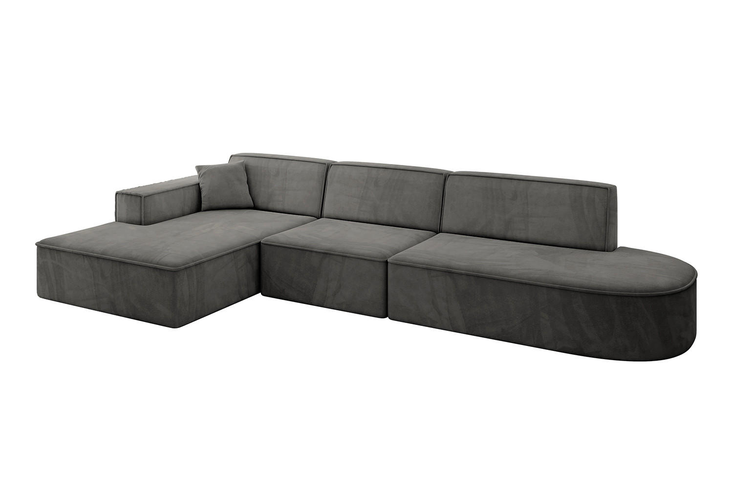 ECKSOFA Ottomane Links IREA-L2-v4 - 327x165x77 cm Ecru - Anthrazit, Holzwerkstoff/Textil (327/165cm) - ALTDECOR