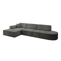 ECKSOFA Ottomane Links IREA-L2-v4 - 327x165x77 cm Ecru - Anthrazit, Holzwerkstoff/Textil (327/165cm) - ALTDECOR